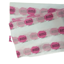 17gsm hot pink pattern with black logo custom printed tissue paper for cloth wrapping